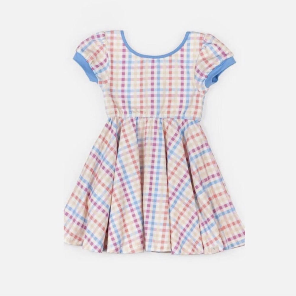 Omi Jo Cap Sleeve Empire Plaid Print Dress NWT